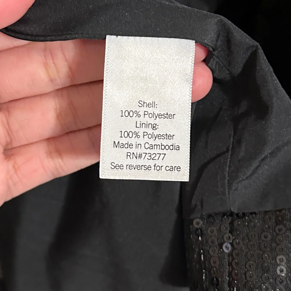 Nine West All Over Sequin One Button Blazer, Black, Sz XXL - Picture 10 of 13